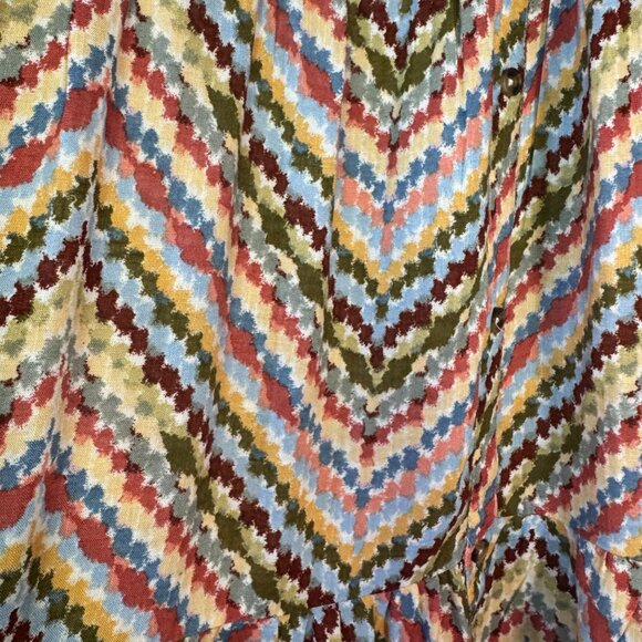 New Women's Sonoma Tiered Maxi Multi Stripe Button down Skirt Size 3X - Picture 3 of 6